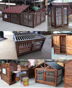 Dog Crate, Dog Cage Dog Crates Solid Wood Dog House Outdoor Rainproof Outdoor Pet Kennel Warm Large Dog Cage Winter Indoor Cage 6XL