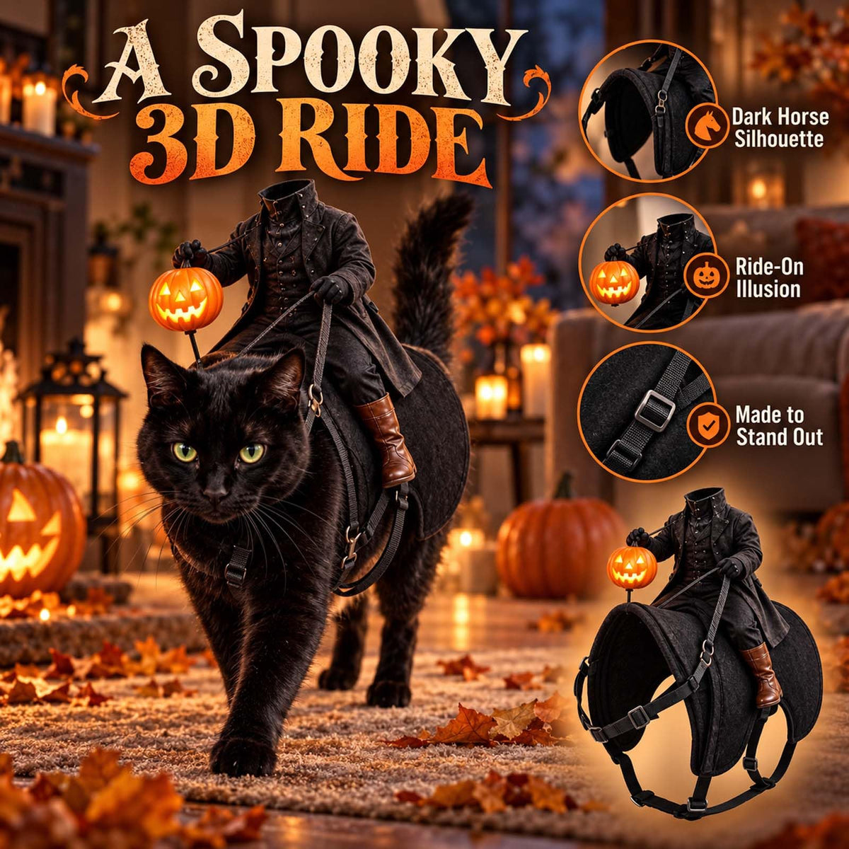 Headless Horseman Halloween Costume for Dogs and Cats