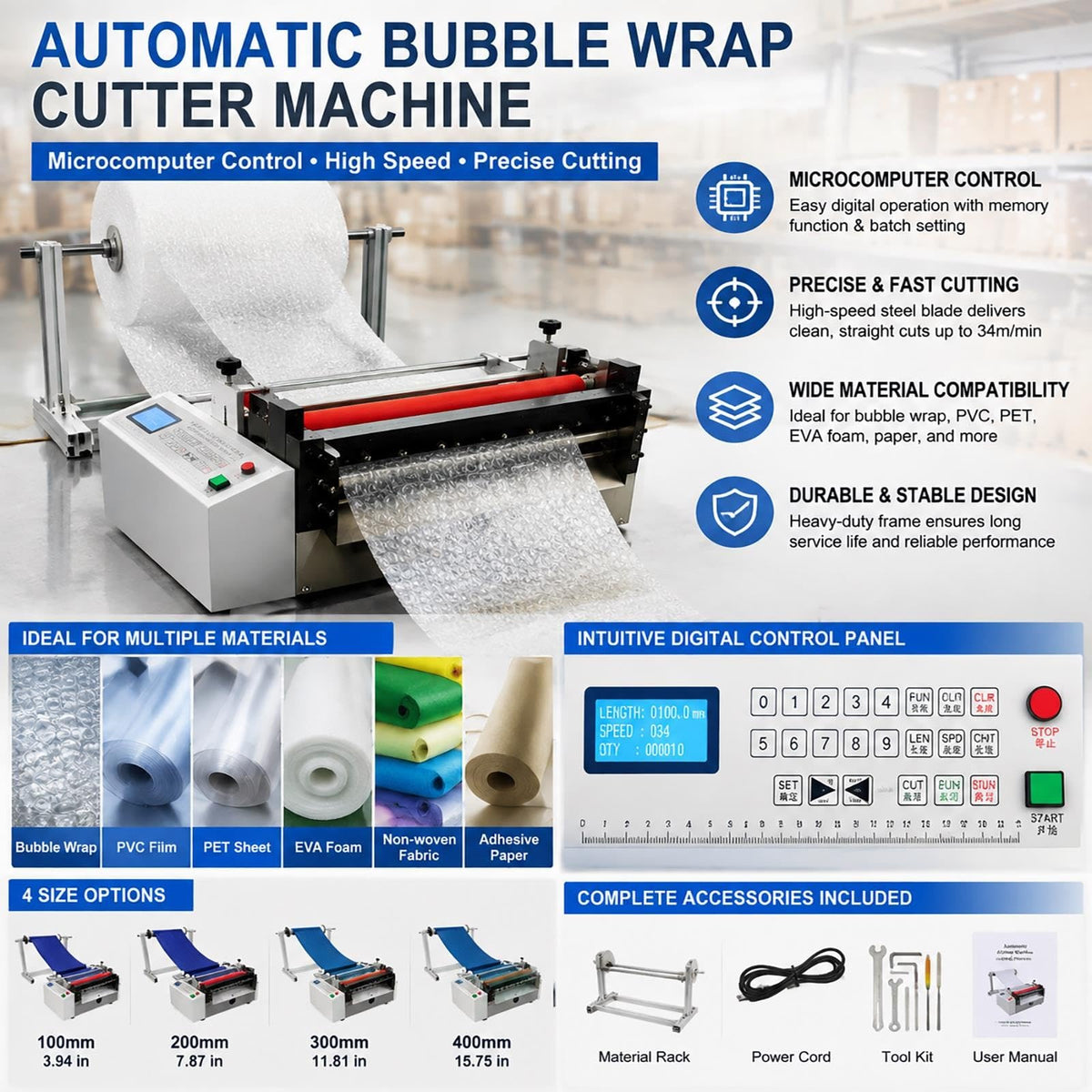 Bubble Wrap Cutting Machine, Microcomputer Roll Slicer