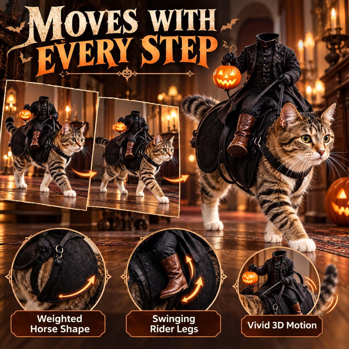 Headless Horseman Halloween Costume for Dogs and Cats