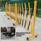 Expandable Folding Security Gate - Outdoor Retractable Scissor Door for Schools Portable Traffic Control Barrier with Wheels (31.5"x236.2") - Durable Easy to Use Connectable Design