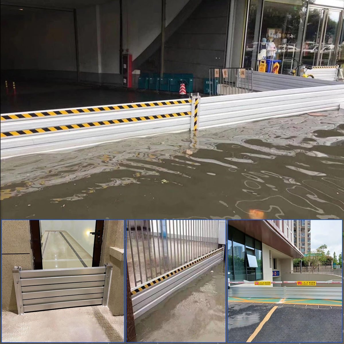 1.5ft-20.1ft L Doorway Removable Flood Defence Gates, Thickened Aluminum Flood Protection Barrier, Temporary & Long-Term Water Stopper Baffle for Garage Home(L-16.1ft/490.7cm/193")
