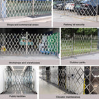 Portable Stainless Steel Safe Gate, 1.5 x 4m Folding Door with Wheels, and Versatile for Basements and Gas, Easy to Use.