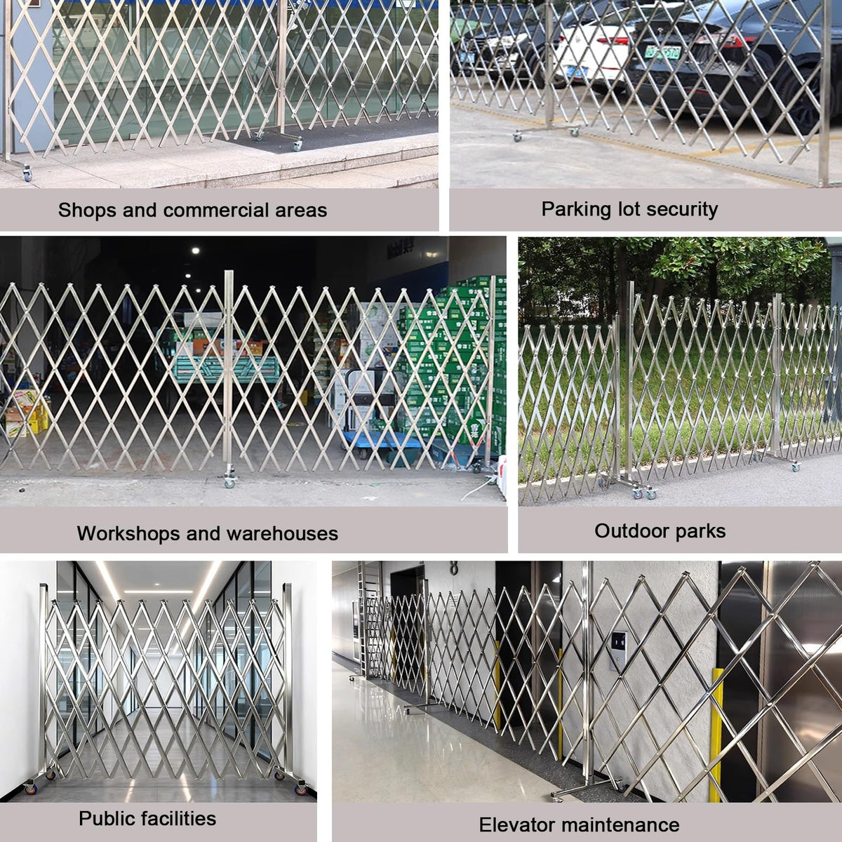 Portable Stainless Steel Safe Gate, 1.5 x 4m Folding Door with Wheels, and Versatile for Basements and Gas, Easy to Use.