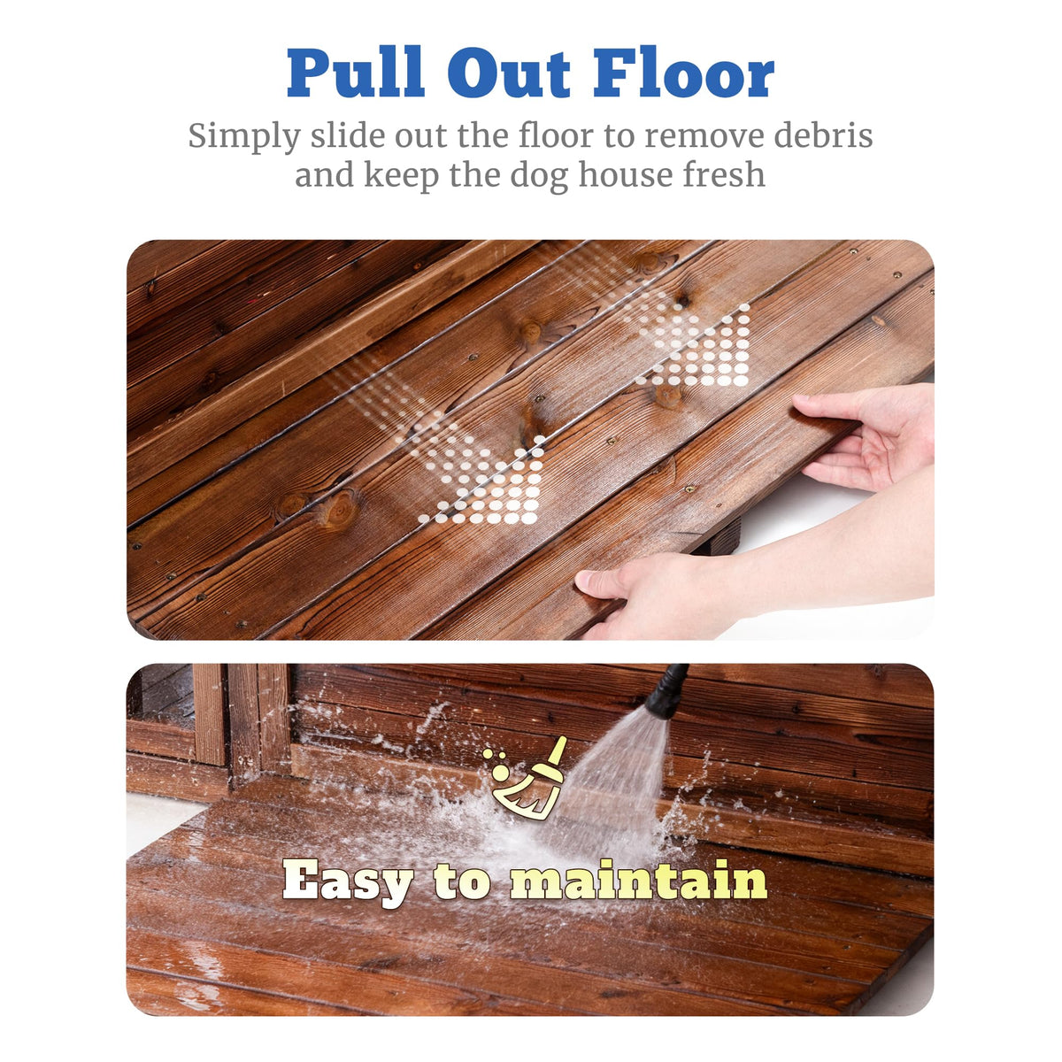 Extra Large Outdoor Dog House - Casa para Perros with Double Asphalt Shingle Roof, Removable Floor & Adjustable Windows for Easy Cleaning, Ideal for Medium to Large Breeds,8XL