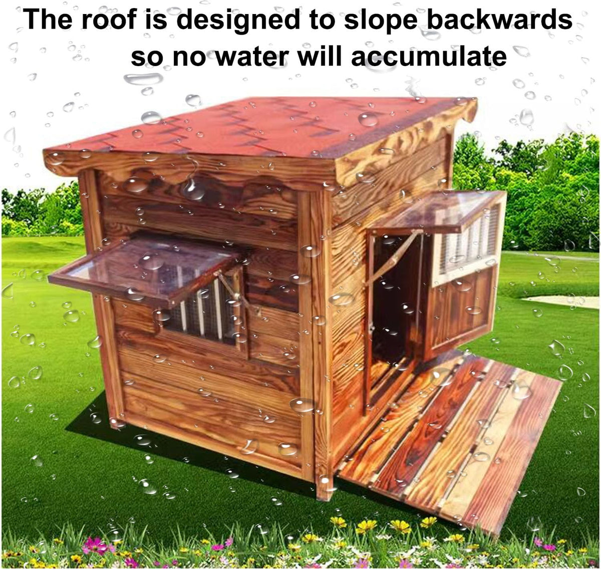with Roof Wooden Wooden Dog Kennel, for Small, Medium, Large Dogs Indoor Outdoor, Dog Kennel for Playing and Resting, Ventilate & Easy Clean,A-XXXL
