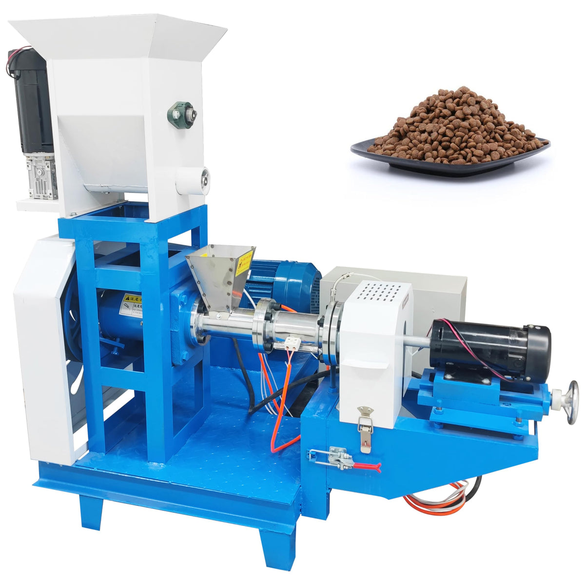 Pet Feed Pellet Extruder, Electric Pellet Making Machine with Adjustable Pellet Length, 88Lbs/h Output for Pet Poultry Aquafeed Farm Processing 5.5KW 220V