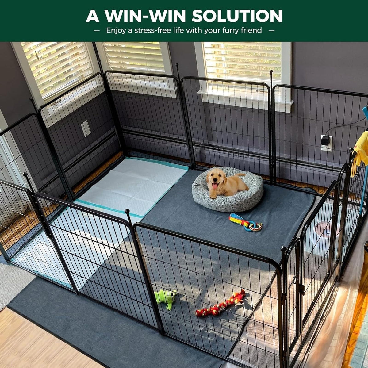 Dog Run Fence, Outdoor Dog Fence, for Indoor and Outdoor Use, Easy to Assemble(80cm*80cm-48pcs)