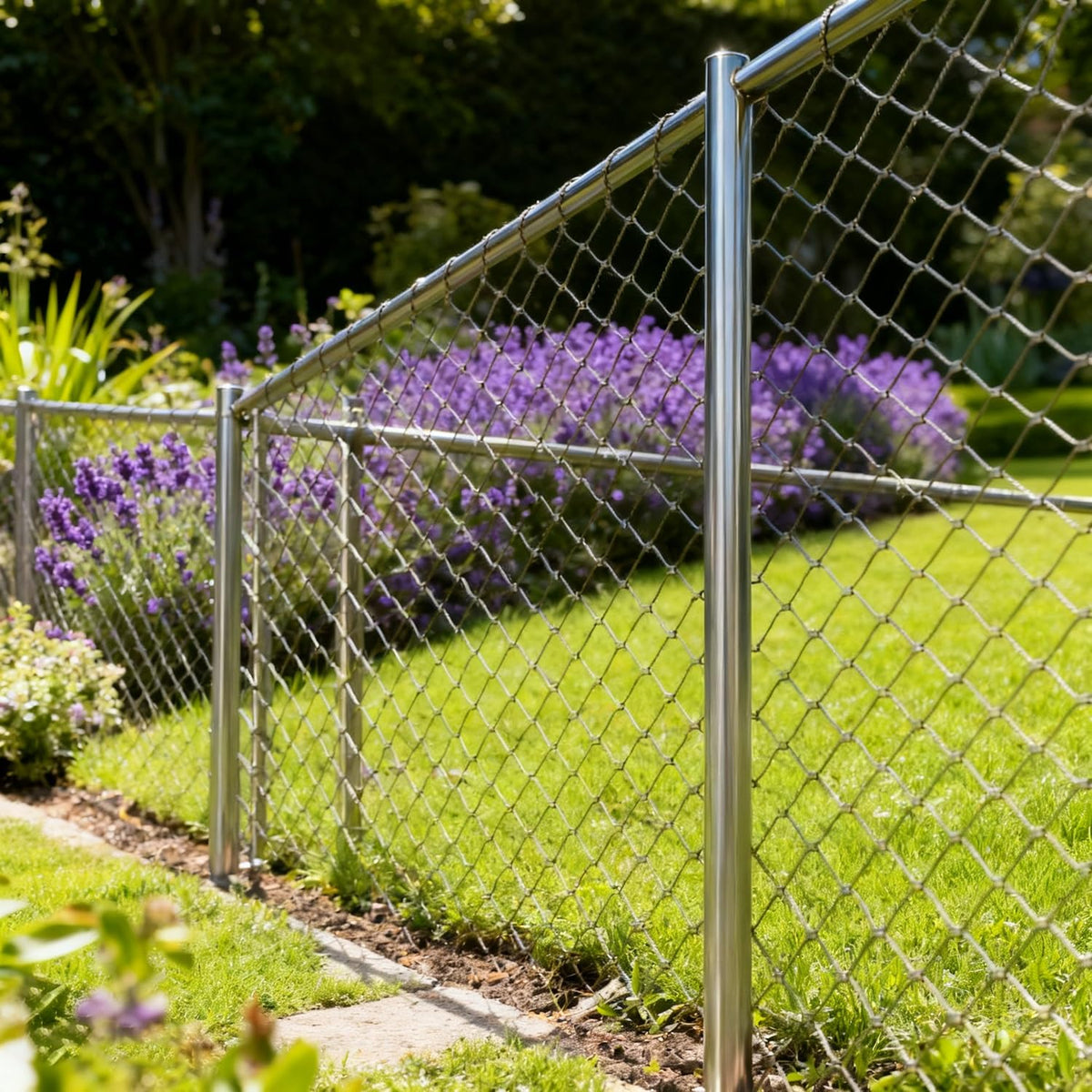 Durable 4cm Mesh Flexible Stainless Steel Rope Net - Outdoor Safety Net for Balcony, Garden, Pet Barrier & Animal Protection, Versatile Fence Solution