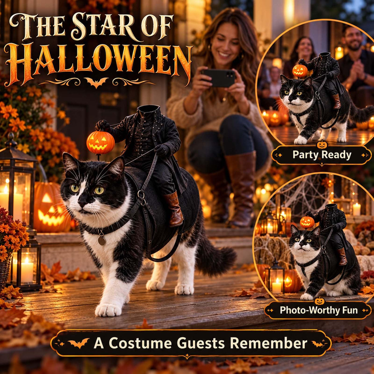 Headless Horseman Halloween Costume for Dogs and Cats