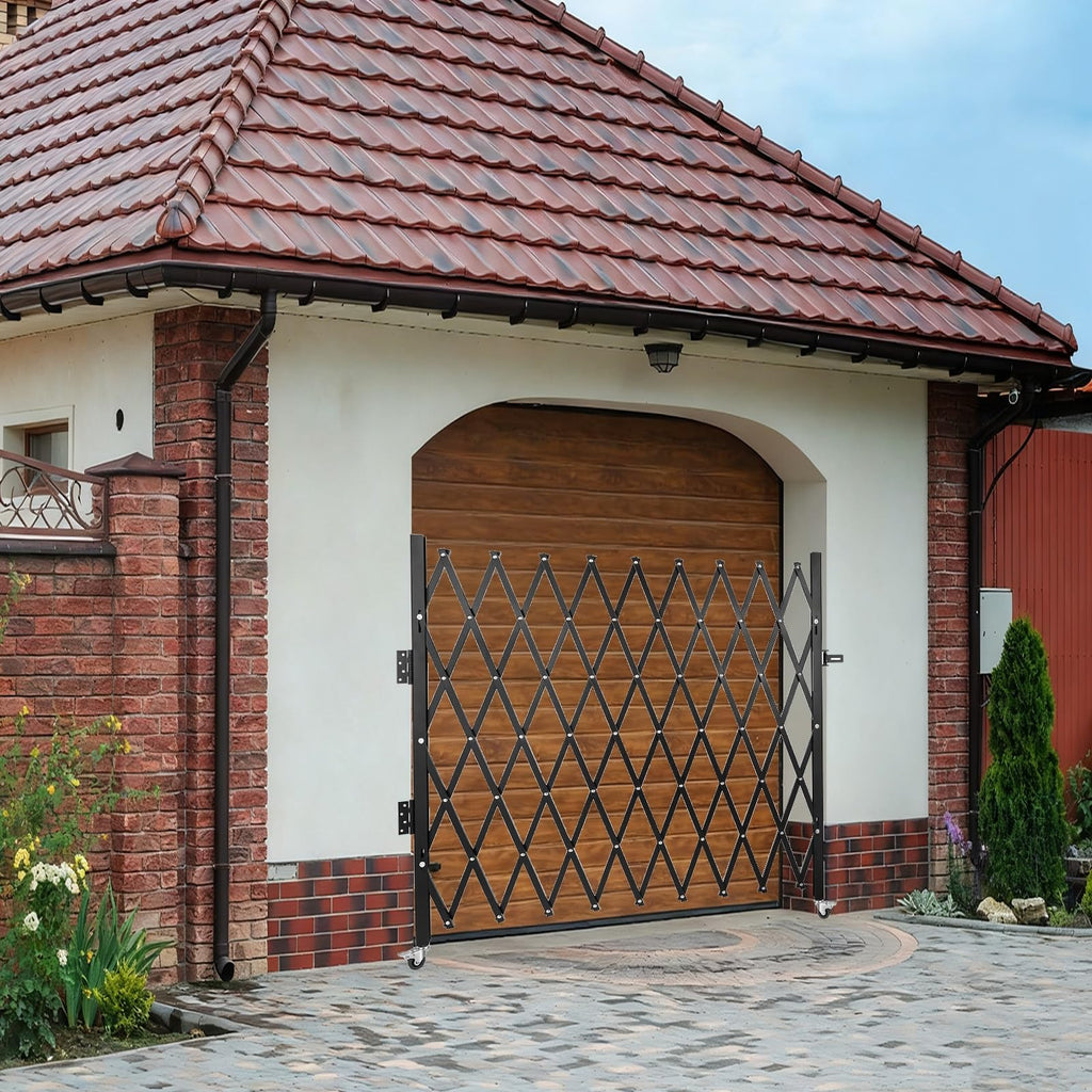 Portable Stainless Steel Safe Gate, 1.5 x 4m Folding Door with Wheels, and Versatile for Basements and Gas, Easy to Use.