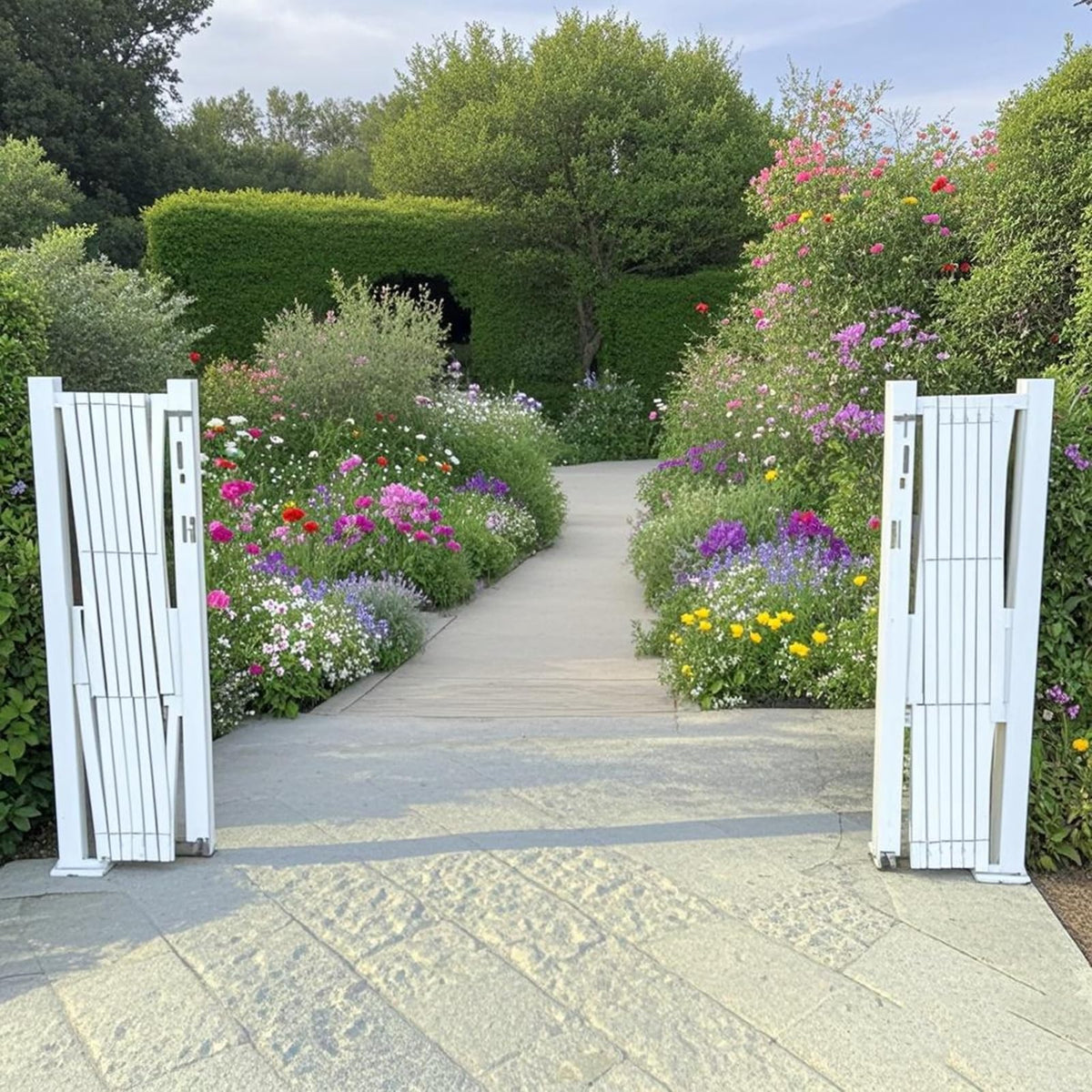 Expandable Metal Safe Gate with Wheels, Adjustable le Ga BER, Foldable Road Closure Fence (39.4 x 98.4 inches), Easy Installat, Flexible Design for Home & Pets