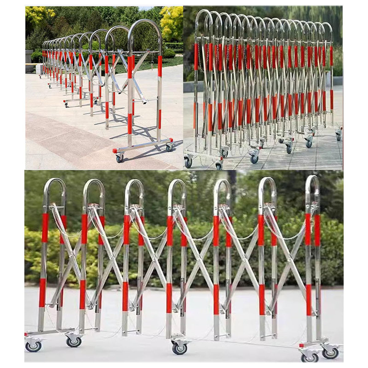 Portable Folding Traffic Barrier 33ft Expandable Water-Filled Safety Fence Red Plastic Road Safety Barricade for Road Protection, Red-1.1 * 9 Meters